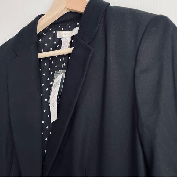 🆕 Chico’s City Chic black blazer size 0 polka dot lining NWT - Picture 8 of 10